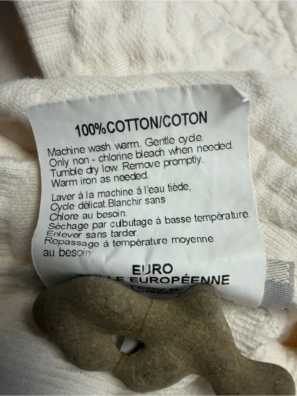 One Pottery Barn Euro Sham ivory